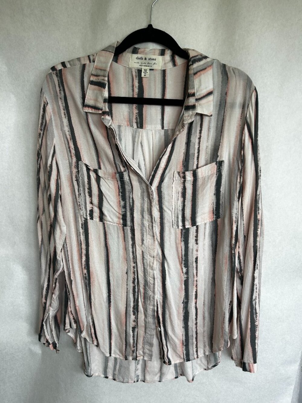 Cloth & Stone Striped Button-Front Blouse